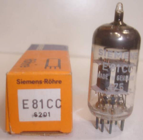 (!) E81CC=12AT7 Siemens double mica NOS 1975 (11.6/13.6ma) (strong Ma and Gm)