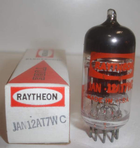 (!!) 12AT7WC Raytheon NOS black plates triple mica 1975 (7/11ma)