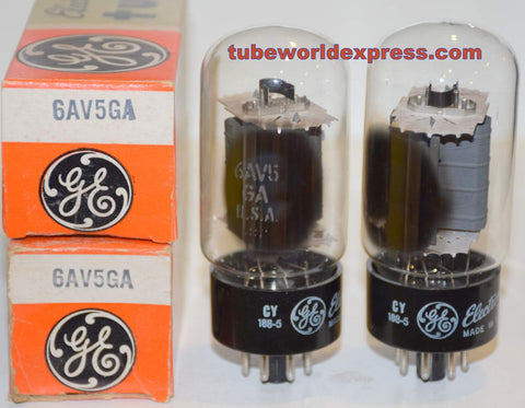 (!!) (Recommended Pair) 6AV5GA GE NOS 1968 (45ma and 50ma)