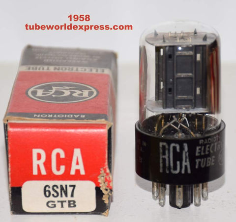 (!!!!) (Best Single) 6SN7GTB RCA NOS 1958 side getter (9.6/9.8ma)