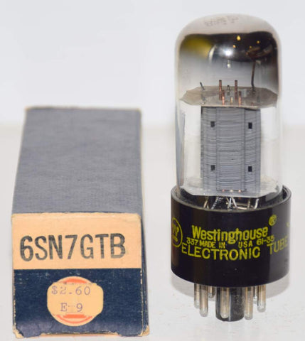 (!) (Good Single) 6SN7GTB Westinghouse USA gray plates