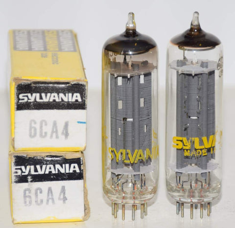 (!!!) (Recommended Pair) 6CA4 Sylvania NOS 1970's (53-54/40 and 54-55/40 x 2 tubes)
