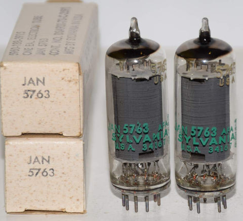 (!!!!) (Best Pair) 5763 Sylvania JAN NOS 1972 (43ma and 44ma)