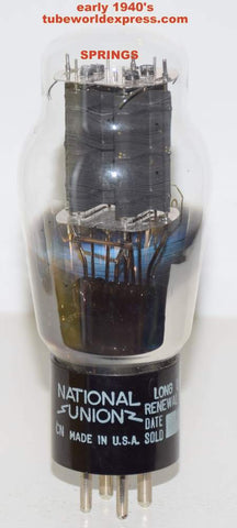 (!!) 2A3 Sylvania rebranded National Union black plates connected in middle like new 1940's (108ma)