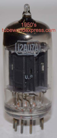 (slightly microphonic tube) 12AU7A RCA tall black ribbed plates