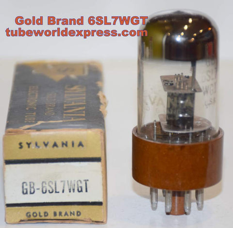 (!!!!) (Gold Brand Single) GB-6SL7WGT Sylvania brown base NOS 1960 era (1.6/1.5ma)