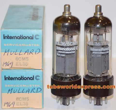 (!!) (Recommended Mullard Pair) EL36 Mullard branded International NOS 1969 (82ma and 88ma)