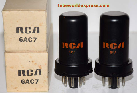 (!!!) (Recommended Pair) 6AC7 RCA NOS 1970 era (10.0ma and 10.5ma)