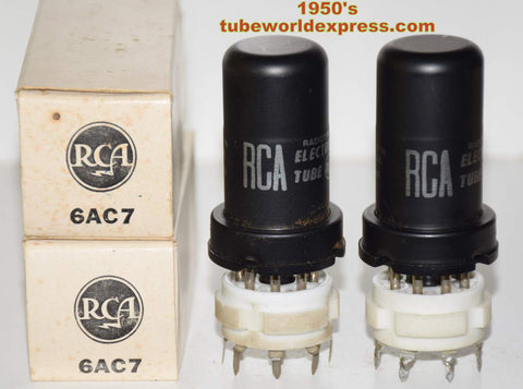 (!!!) (Recommended Pair) 6AC7 RCA NOS 1950's (11.5ma and 12.2ma)