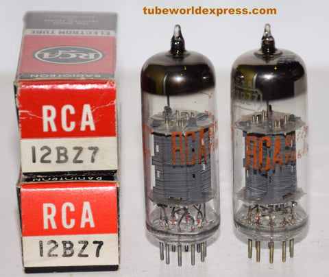 (!!!) (Recommended Pair) 12BZ7 RCA NOS 1964 and 1968 (1.8/1.8ma and 1.8/1.9ma)