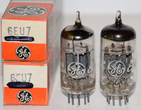 (!!) (BEST PAIR) 6EU7 GE NOS 1970-1978 (46-47/32 and 47-47/32) 1-2% matched