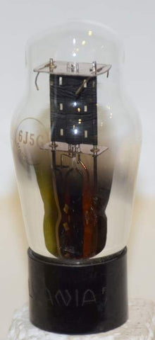 (!!!) (Single) 6J5G Sylvania engraved base black oval plate used/very good 1930's (8.0ma)