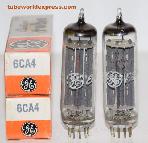 (!!!!) (Recommended Pair) 6CA4 GE NOS slightly tilted glass 1% matched (54-54/40 and 54-55/40)