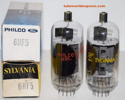 (!!) (Recommended Pair) 6HF5 Sylvania NOS 1960's (93ma and 97ma)
