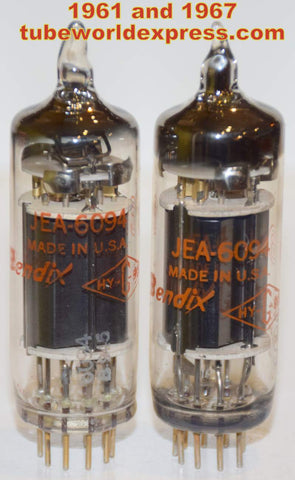(!!!!) (~ Recommended Pair ~) JEA-6094 Bendix NOS 1961 and 1967 same build (54ma and 55.2ma)
