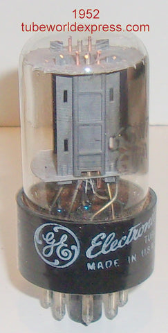 (slightly microphonic) 6SN7GTA GE NOS 1952 copper grid posts (7.4/10ma)