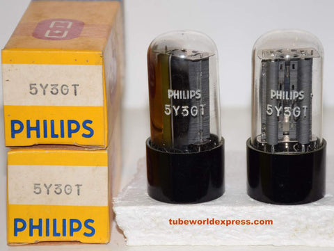 (!!!!) (Best Pair) 5Y3GT Philips Holland NOS 1960's (59-63/40 and 60-64/40)