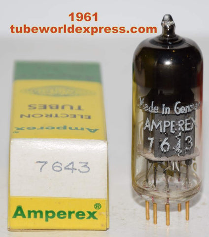 (!!!) (Best Single) E80CF=7643 Valvo branded Amperex Germany PQ NOS 1961 (Premium 6BL8 SUB) (Highest mA and Gm)