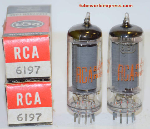 (!) (1 Pair) 6197=6CL6 RCA gray plate NOS 1968 (25ma and 25ma)