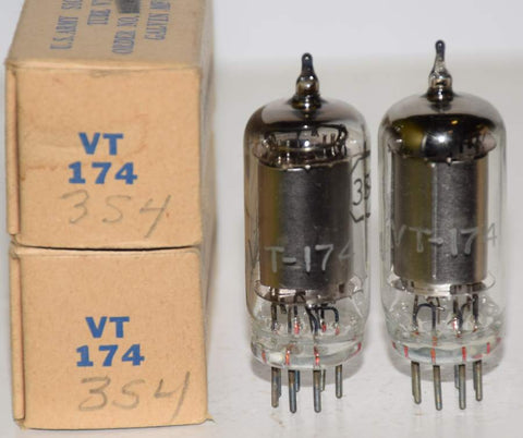 (!!!) (Best Pair) VT-174=3S4 Tungsol NOS 1943 (100/60 and 100/60)