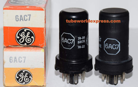 (!!!!) (Best GE Pair) 6AC7 GE NOS 1960's - 1970's (13ma/13.5ma)