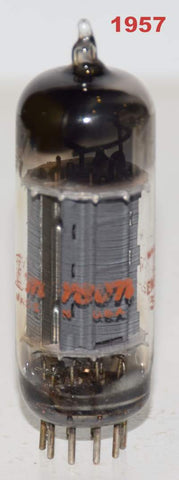 6CG7 Sylvania Emerson used/good chrome electrostatic shield between plates