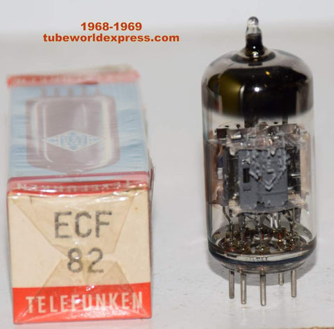 (!!) ECF82=6U8 Telefunken Germany <> bottom NOS 1968-1969 faded printing (14ma triode and 8.6ma pentode)