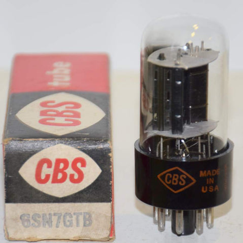 (!!) (Best CBS Single) 6SN7GTB CBS black plates side-getter NOS, the same shape as Sylvania 6SN7GTB 1959 (8.0/8.2ma)