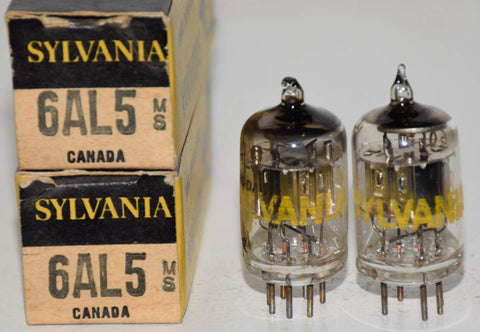 (!!!) (PAIR) 6AL5 Sylvania Canada NOS 1960's (47-47/40 and 47-47/40)