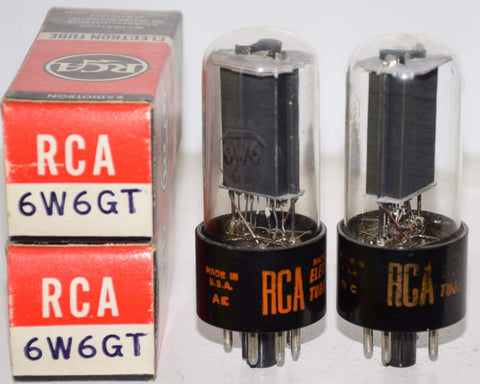 (!) (BEST PAIR) 6W6GT RCA NOS 1960's (65ma and 66.5ma)