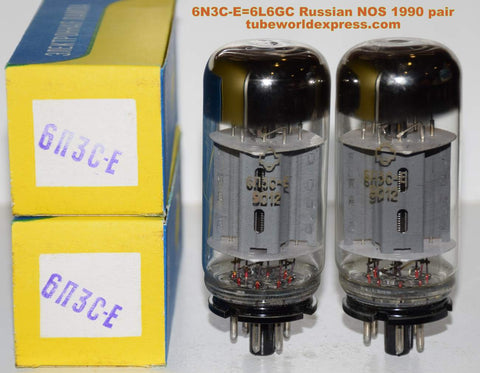 (!!!!) (BEST RUSSIAN PAIR) 6L6GC=6n3CE Russian NOS 1990 coin/wafer base original boxes (61.5ma and 63ma) (Leben, Fender)