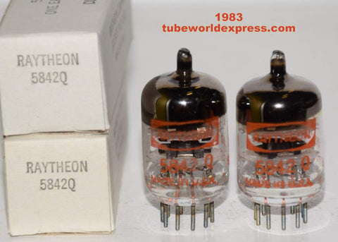 (!!!!) (Good Value Pair) 5842Q Raytheon NOS 1983 (19ma and 20ma) 1-3% matched