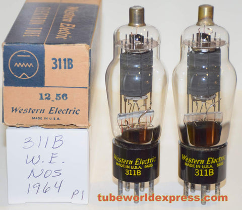 (!!!!!) (Best Overall Pair) 311B Western Electric NOS 1956 and 1964 (35ma and 36ma)
