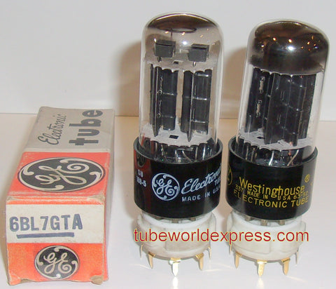 (!!) (Best Value Pair) 6BL7GTA GE NOS and like new 1960's same build (41.5/43ma and 44/46ma) (Highest Ma)