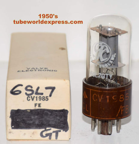 (!!!) (Slightly Microphonic Single) CV1985=6SL7GTY Brimar UK tests like new 1950's (2.2/2.2ma)