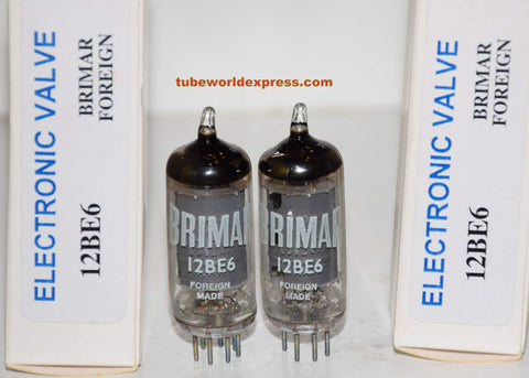 (!!) (Best Pair) 12BE6 GE branded Brimar NOS 1960's (2.6ma and 2.6ma) (Highest ma and Gm)