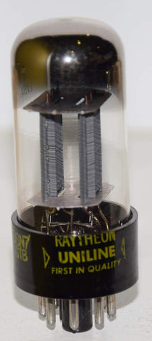 (!!) (Recommended) 6SN7GTB Raytheon gray plates NOS 1960's in white box (9/10ma)