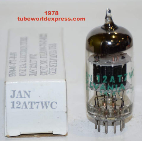 (!!!) (Best 12AT7WC Single) JAN-12AT7WC Sylvania black plates NOS 1978 (9/10ma)