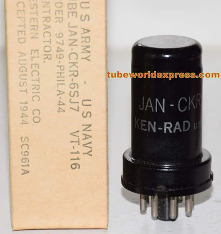 (!!!) (Best Value Single) JAN-CKR-6SJ7 Ken Rad NOS 1944 (2.5mA)