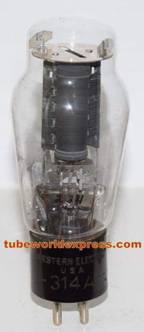 (READ REVIEW) (!!!) 314A Western Electric Engraved base NOS 1930's slightly tilted glass in base (full-wave rectifier) (58/40 and 66/40)