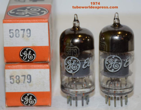 (!!!) (Best RCA Pair) 5879 RCA branded GE NOS 1974 (2.2ma and 2.0ma)