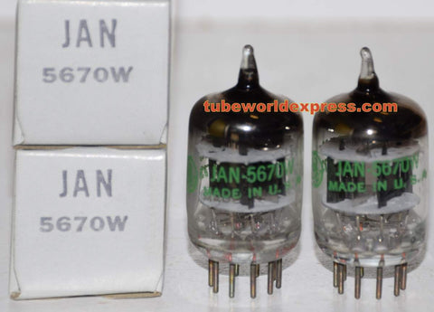 (!!!!) (Best Pair #3) 5670W GE NOS 1986 (7.8/8.8ma and 7.6/8.2ma) 1-5% matched