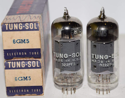 (!) (Recommended Pair) 6GM5 Sylvania rebranded Tungsol NOS 1960's (60ma and 64ma)