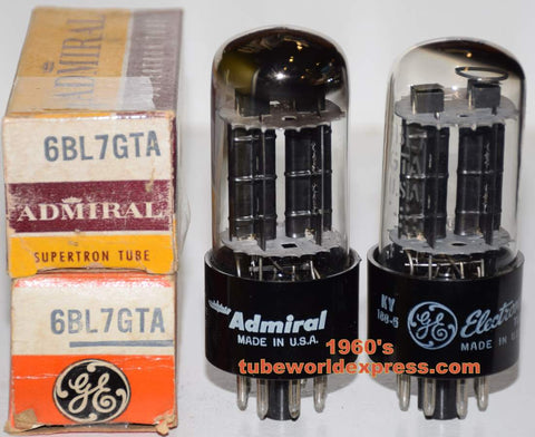 (!!!) (Recommended Pair) 6BL7GTA GE and GE branded Admiral 1960's (38/40ma and 35/45ma)