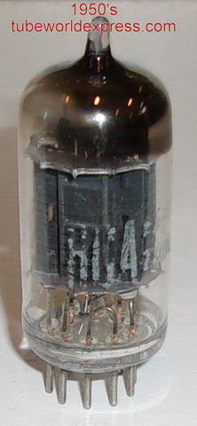 (slightly microphonic tube) 12AU7 RCA tall black ribbed plates