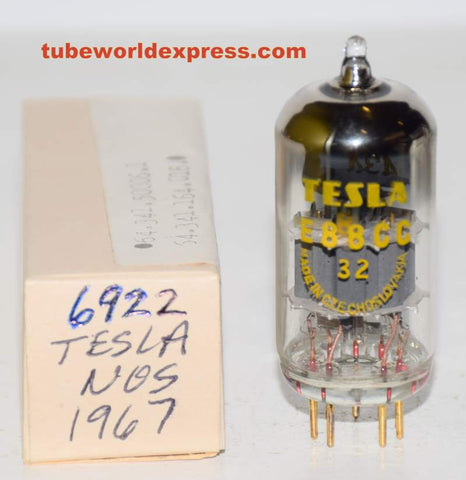 (!!!) (Best Value Single) 6922=E88CC Tesla Czech Republic NOS 1967 (12/15.7ma) (mis-matched Gm) (recommended for mic)
