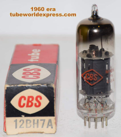 (!!!) (Slightly microphonic Single) 12BH7A CBS Oval Black Plates