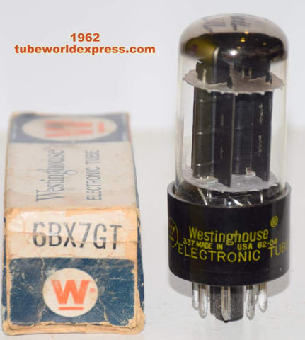 (!!!) (Recommended Single) 6BX7GT GE branded Westinghouse black plates NOS