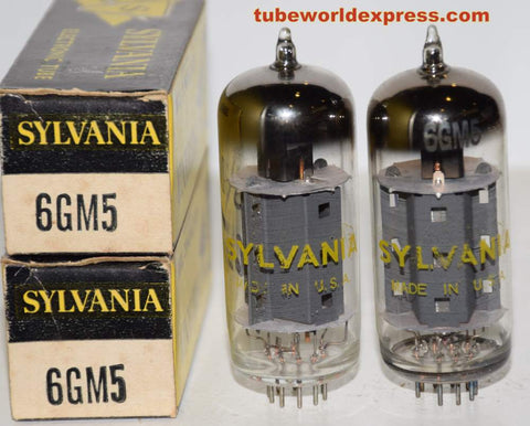 (!!!) (Best Pair) 6GM5 Sylvania NOS 1960's same date codes (61ma and 62.5ma)