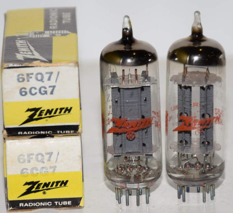 (!!!!) (Recommended Pair) 6FQ7 Zenith by GE NOS 1977 (6.5/10.6ma and 6.7/9.2ma)